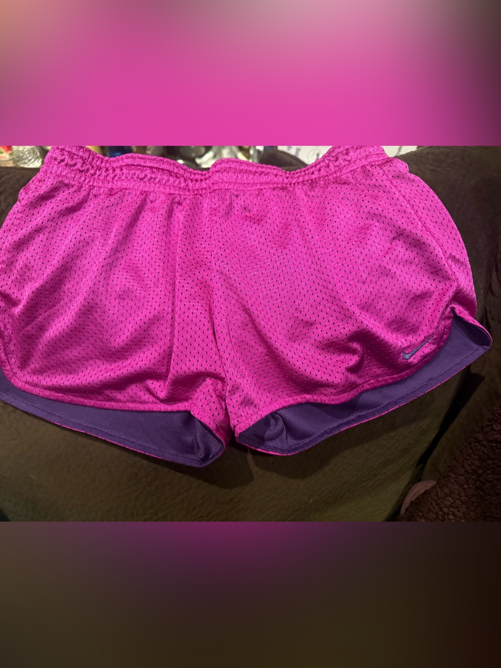 Women's Nike Pink &Purple Athletic Mesh Shorts size small